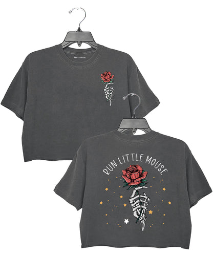 Run Little Mouse Rose Crop Top